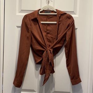 Pretty little thing tie up blouse